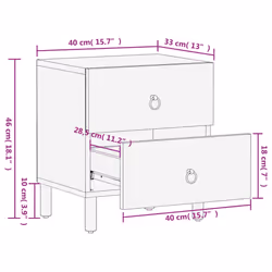 vidaXL Bedside Cabinets Nightstand End Table Bed Table 2 pcs Solid Wood Mango