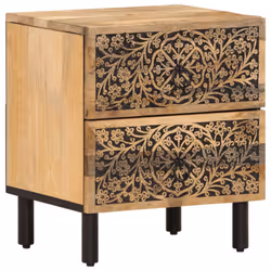 vidaXL Bedside Cabinets Nightstand End Table Bed Table 2 pcs Solid Wood Mango - Additional view 4