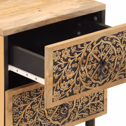 vidaXL Bedside Cabinets Nightstand End Table Bed Table 2 pcs Solid Wood Mango - Additional view 9