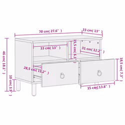 vidaXL TV Cabinet TV Stand Entertainment Centre Media Unit Solid Wood Mango