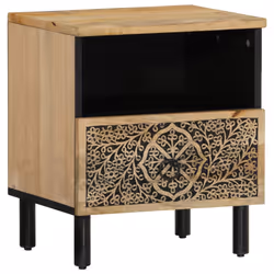 vidaXL Bedside Cabinets Nightstand End Table Bed Table 2 pcs Solid Wood Mango - Additional view 4