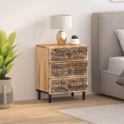 vidaXL Bedside Cabinet Nightstand Bedroom End Table Bed Table Solid Wood Mango