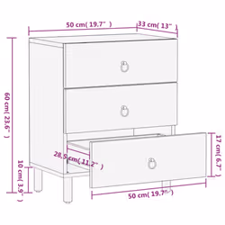 vidaXL Bedside Cabinet Nightstand Bedroom End Table Bed Table Solid Wood Mango