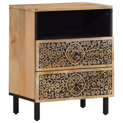 vidaXL Bedside Cabinet Nightstand Bedroom End Table Bed Table Solid Wood Mango