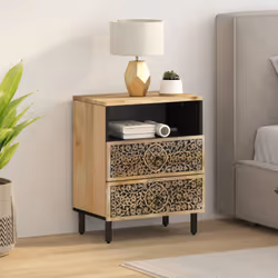 vidaXL Bedside Cabinet Nightstand Bedroom End Table Bed Table Solid Wood Mango