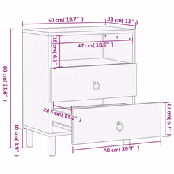 vidaXL Bedside Cabinet Nightstand Bedroom End Table Bed Table Solid Wood Mango