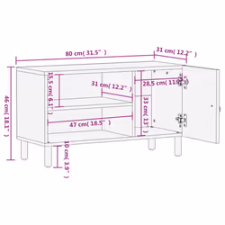 vidaXL TV Cabinet TV Stand Entertainment Centre Media Unit Solid Wood Mango