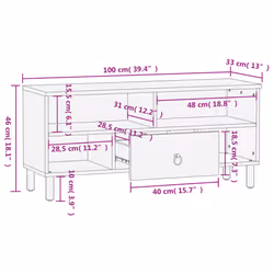 vidaXL TV Cabinet TV Stand Entertainment Centre Media Unit Solid Wood Mango