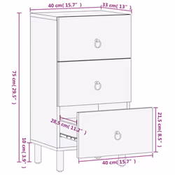 vidaXL Side Cabinet Home Storage Cabinet Cupboard Sideboard Solid Wood Mango - Additional view 3