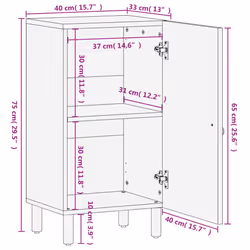 vidaXL Side Cabinet Home Storage Cabinet Cupboard Sideboard Solid Wood Mango - Additional view 3