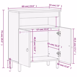 vidaXL Side Cabinet Home Storage Cabinet Cupboard Sideboard Solid Wood Mango