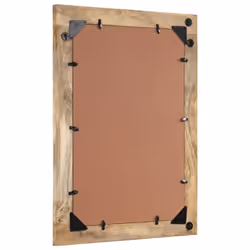 vidaXL Bathroom Mirror Wall-mounted Vanity Mirror Solid Wood Mango and Glass - Additional view 2