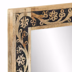 vidaXL Bathroom Mirror Wall-mounted Vanity Mirror Solid Wood Mango and Glass - Additional view 4