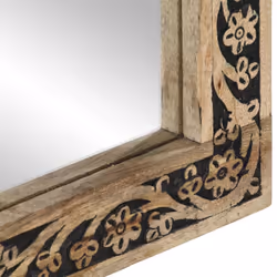 vidaXL Bathroom Mirror Wall-mounted Vanity Mirror Solid Wood Mango and Glass - Additional view 6