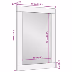 vidaXL Bathroom Mirror Wall Mirror Vanity Mirror Solid Wood Mango and Glass
