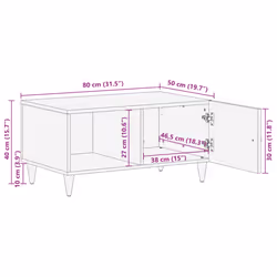 vidaXL Coffee Table Hallway Centre Tea End Table Side Table Solid Wood Mango - honey brown