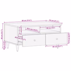 vidaXL Coffee Table Hallway Tea End Table Accent Side Table Solid Wood Mango - Additional view 10
