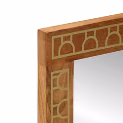 vidaXL Bathroom Mirror Make up Wall Mounted Mirror Solid Wood Mango and Glass - Additional view 5