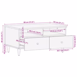 vidaXL Coffee Table Hallway Centre End Table Tea Side Table Solid Wood Mango - Additional view 10
