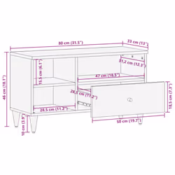 vidaXL TV Cabinet TV Stand Media TV Unit Entertainment Centre Solid Wood Mango