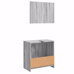 vidaXL Bathroom Furniture Set Vanity Unit Organiser Cabinet Engineered Wood - grey sonoma - Additional view 5