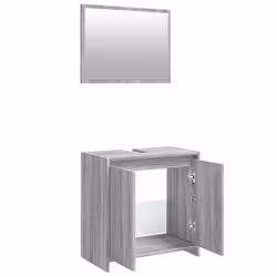 vidaXL Bathroom Furniture Set Vanity Unit Organiser Cabinet Engineered Wood - grey sonoma - Additional view 7