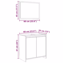vidaXL Bathroom Furniture Set Vanity Unit Organiser Cabinet Engineered Wood - brown oak - Additional view 3