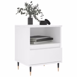 vidaXL Bedside Cabinets Nightstand Side Table Bed Cabinet Engineered Wood - white, 2 pcs