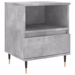 vidaXL Bedside Cabinets Nightstand Side Table Bed Cabinet Engineered Wood - concrete grey, 1 pcs