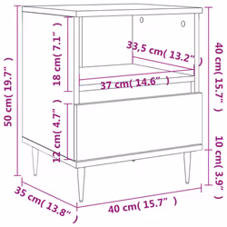 vidaXL Bedside Cabinets Nightstand Side Table Bed Cabinet Engineered Wood - concrete grey, 1 pcs - Additional view 10
