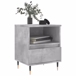 vidaXL Bedside Cabinets Nightstand Side Table Bed Cabinet Engineered Wood - concrete grey, 2 pcs
