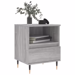 vidaXL Bedside Cabinets Nightstand Side Table Bed Cabinet Engineered Wood - grey sonoma, 1 pcs