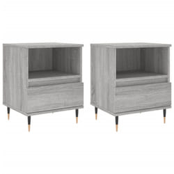 vidaXL Bedside Cabinets Nightstand Side Table Bed Cabinet Engineered Wood - grey sonoma, 2 pcs