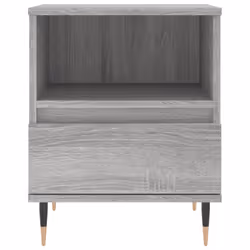 vidaXL Bedside Cabinets Nightstand Side Table Bed Cabinet Engineered Wood - grey sonoma, 2 pcs - Additional view 6