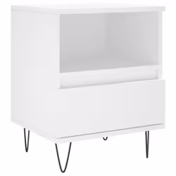 vidaXL Bedside Cabinets Nightstand Side Table Bed Cabinet Engineered Wood - white, 1 pcs