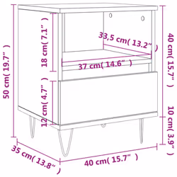 vidaXL Bedside Cabinets Nightstand Side Table Bed Cabinet Engineered Wood - white, 1 pcs