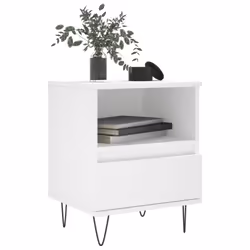 vidaXL Bedside Cabinets Nightstand Side Table Bed Cabinet Engineered Wood - white, 2 pcs