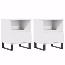VidaXL 830637, White, Metal, Wood, 400 mm, 350 mm, 500 mm, 2 pc(s)
