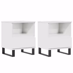 VidaXL 830641, White, Metal, Wood, 400 mm, 350 mm, 500 mm, 2 pc(s)
