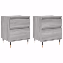 vidaXL Bedside Cabinets Nightstand Side Table Bed Cabinet Engineered Wood - grey sonoma, 2 pcs