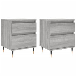 vidaXL Bedside Cabinets Nightstand Side Table Bed Cabinet Engineered Wood - grey sonoma, 2 pcs