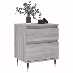 vidaXL Bedside Cabinets Nightstand Side Table Bed Cabinet Engineered Wood - grey sonoma, 2 pcs
