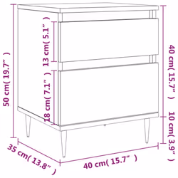 vidaXL Bedside Cabinets Nightstand Side Table Bed Cabinet Engineered Wood - grey sonoma, 2 pcs