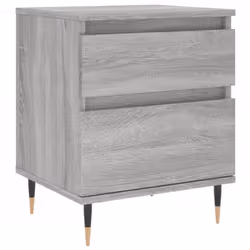 vidaXL Bedside Cabinets Nightstand Side Table Bed Cabinet Engineered Wood - grey sonoma, 2 pcs - Additional view 4