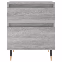 vidaXL Bedside Cabinets Nightstand Side Table Bed Cabinet Engineered Wood - grey sonoma, 2 pcs - Additional view 5