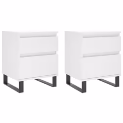 VidaXL 830685, White, Metal, Wood, 400 mm, 350 mm, 500 mm, 2 pc(s)