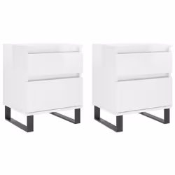 VidaXL 830689, White, Metal, Wood, 400 mm, 350 mm, 500 mm, 2 pc(s)