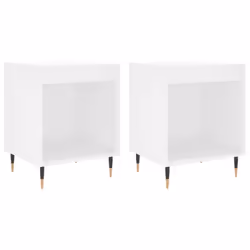 VidaXL 830701, White, Metal, Wood, 400 mm, 350 mm, 500 mm, 2 pc(s)