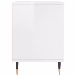vidaXL Bedside Cabinets Nightstand Side Table Bed Cabinet Engineered Wood - high gloss white, 1 pcs - Additional view 4