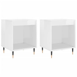 vidaXL Bedside Cabinets Nightstand Side Table Bed Cabinet Engineered Wood - high gloss white, 2 pcs